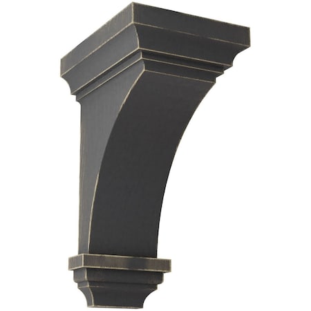 Ekena Millwork 7"W x 7 3/4"D x 14"H Jumbo Jefferson Wood Vintage Decor Corbel, Black CORWD07X07X14JEBL